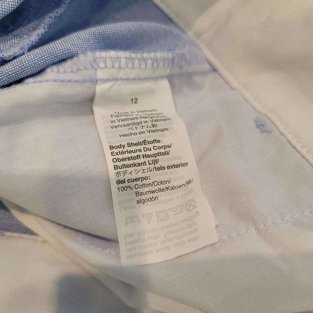New! J.Crew size 12 Womens Light Blue Classic Oxford Shorts NWT